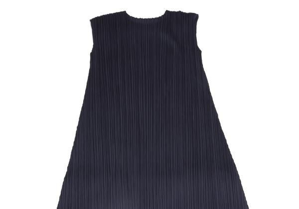 プリーツプリーズPLEATS PLEASE プリーツノースリーブワンピース 紺3