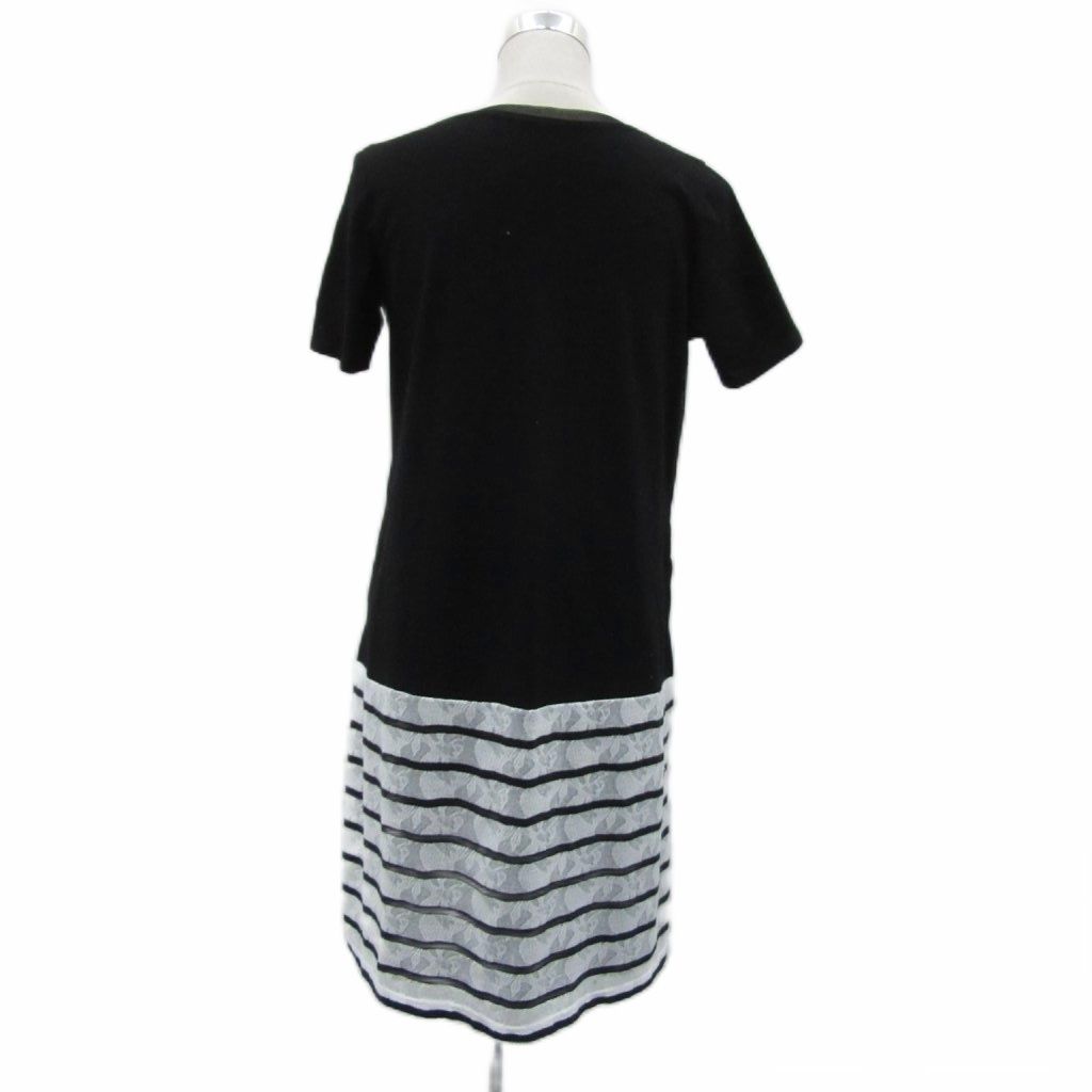 t.b ティービー センソユニコ ワンピース 半袖 ひざ丈 38 M 黒