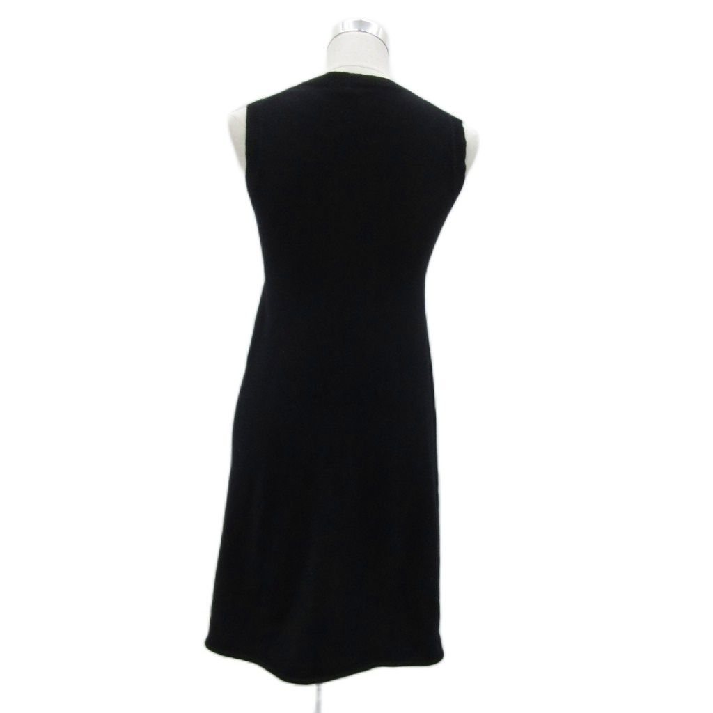 クルチアーニ cruciani ニットワンピース フ スカート ひざ丈 ノースリーブ ラウンドネック カシミヤ 38 黒 ブラック MA 1 GY 58