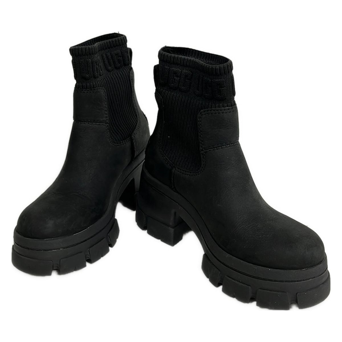 UGG アグ ショートブーツ 23 レディース ブルックリン チェルシー 1148730 黒 サイドゴア