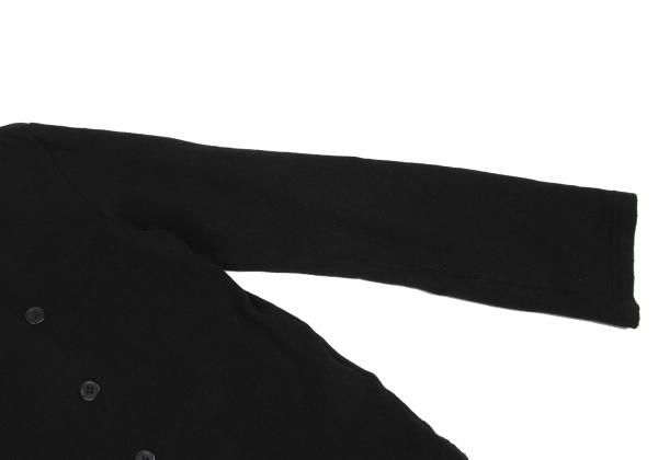 ワイズY's ウール混ダブルブレストバンドカラーニットトップス ワイズY's ウール混ダブルブレストバンドカラーニットトップス 黒2