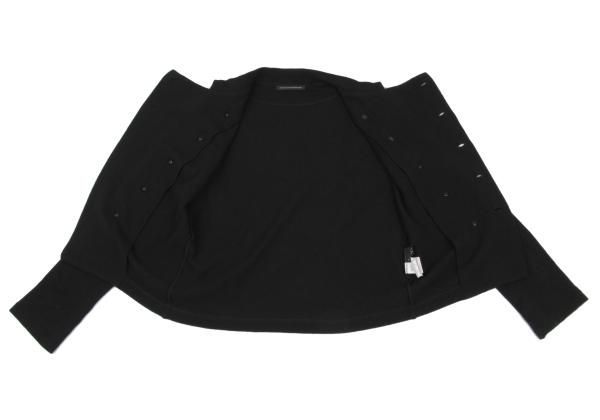 ワイズY's ウール混ダブルブレストバンドカラーニットトップス ワイズY's ウール混ダブルブレストバンドカラーニットトップス 黒2