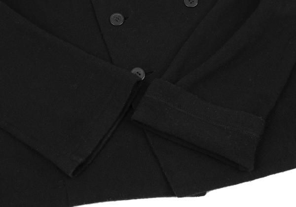 ワイズY's ウール混ダブルブレストバンドカラーニットトップス ワイズY's ウール混ダブルブレストバンドカラーニットトップス 黒2