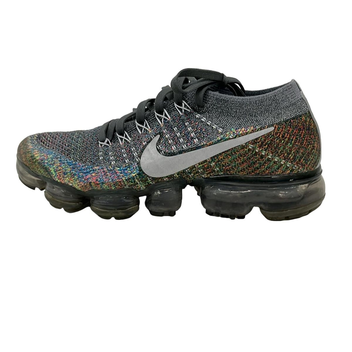 NIKE ナイキ スニーカー 24.5 レディース エアヴェイパーマックス フライニット 849557-019 グレー×ライトグリーン×マルチ