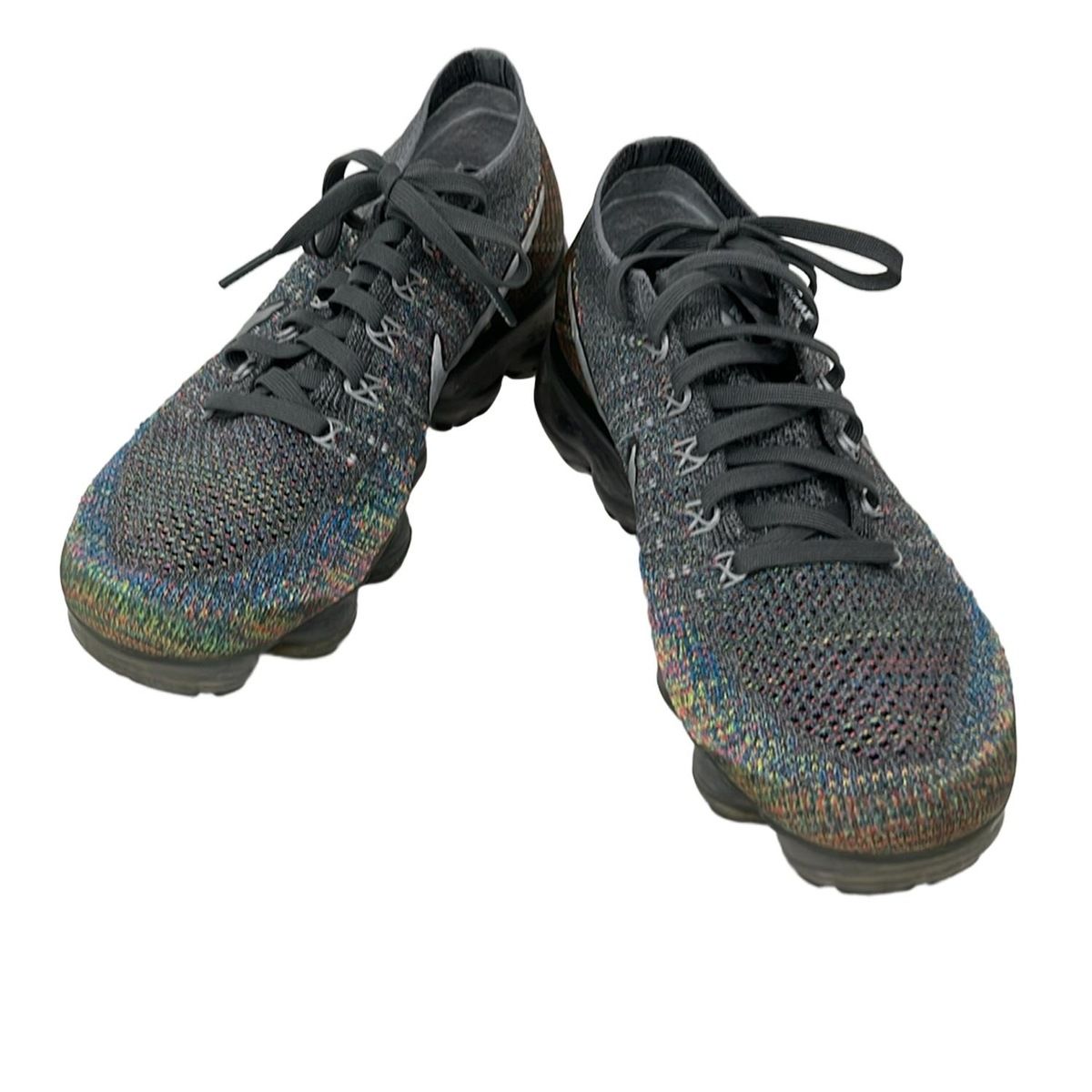 NIKE ナイキ スニーカー 24.5 レディース エアヴェイパーマックス フライニット 849557-019 グレー×ライトグリーン×マルチ