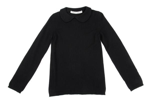コムデギャルソンCOMME des GARCONS 丸襟付きウールニットセーター 黒M