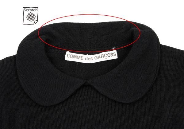コムデギャルソンコムデギャルソン●丸襟ニットソー コムデギャルソンCOMME des GARCONS 丸襟付きウールニットセーター 黒M
