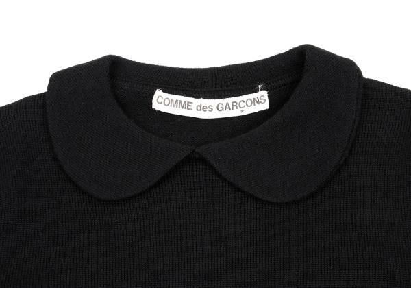 コムデギャルソンCOMME des GARCONS 丸襟付きウールニットセーター 黒M