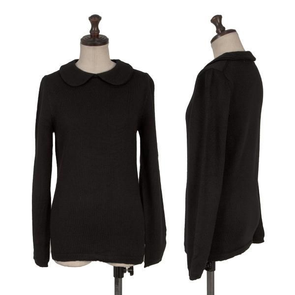 コムデギャルソンCOMME des GARCONS 丸襟付きウールニットセーター 黒M