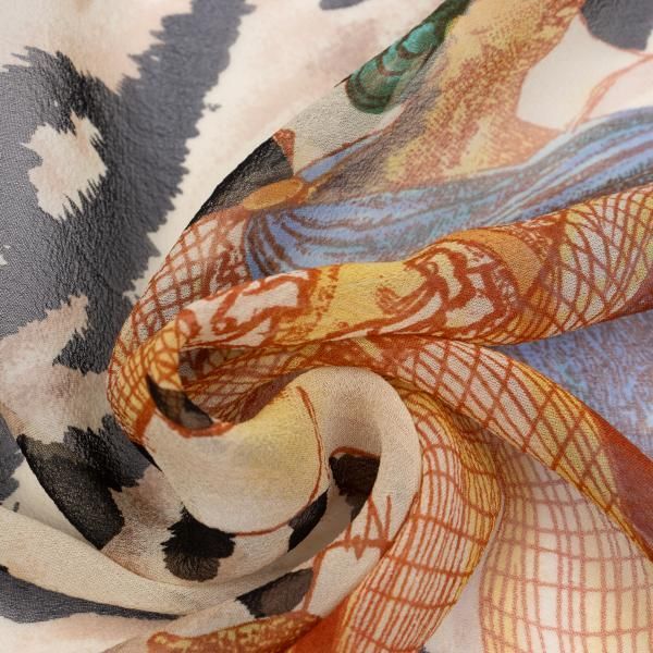 ジャンポールゴルチエJean Paul GAULTIER シルク人物ゼブラプリント