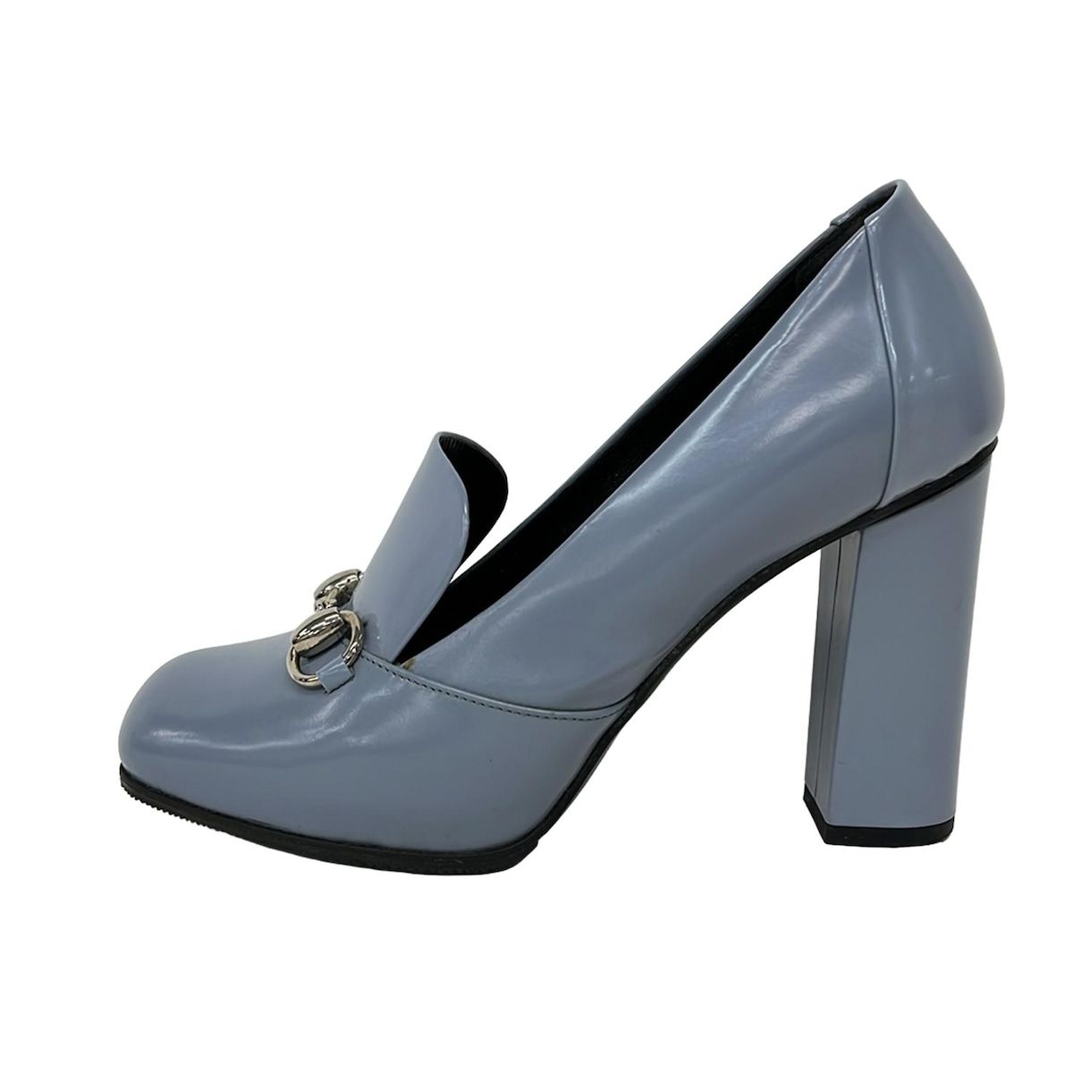 GUCCI ホースビットエナメルパンプス　35 1/2サイズ GUCCI(グッチ) パンプス 35 1/2 レディース - ブルーグレー ホース