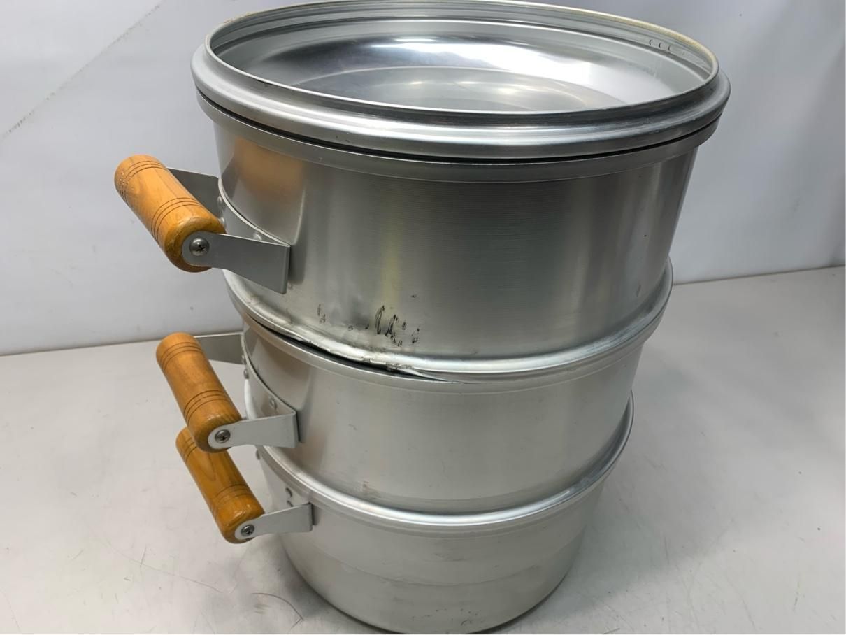 三協アルミ 三段蒸し器 30cm アルミ製 業務用にも せいろ鍋 万能蒸し器