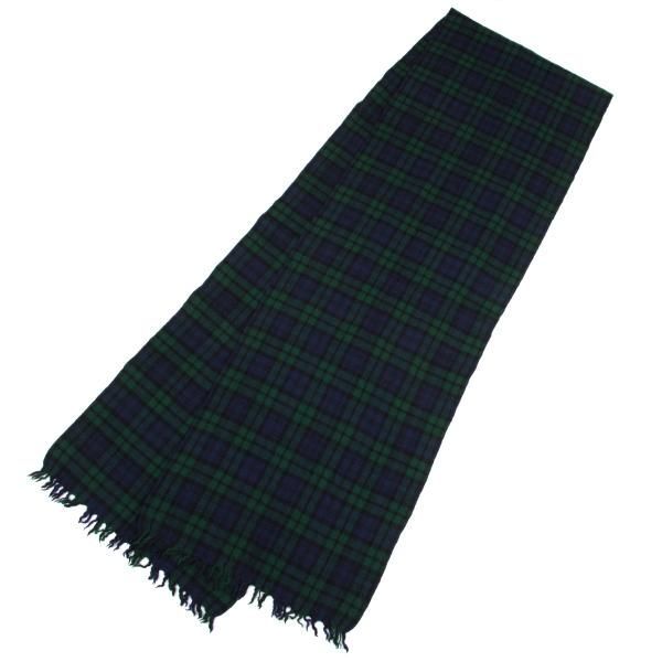 コムデギャルソンオム　マフラー　ストール　縮絨ウール緑　紺色 コムデギャルソン オムCOMME des GARCONS HOMME 縮絨タータンチェック