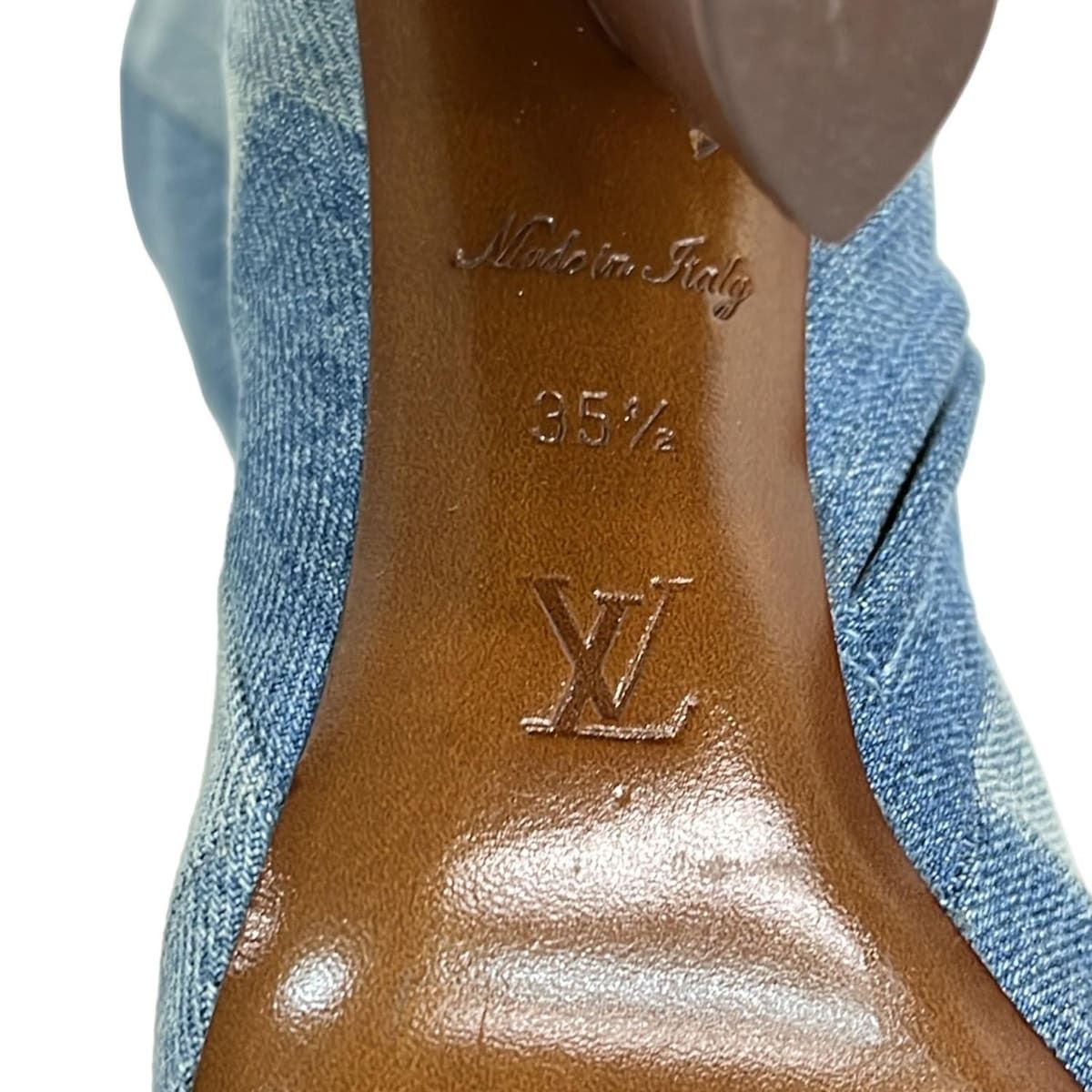  LOUIS VUITTON ルイヴィトン ショートブーツ 35 1 2 レディース - ブルー ブーティ ブーツ