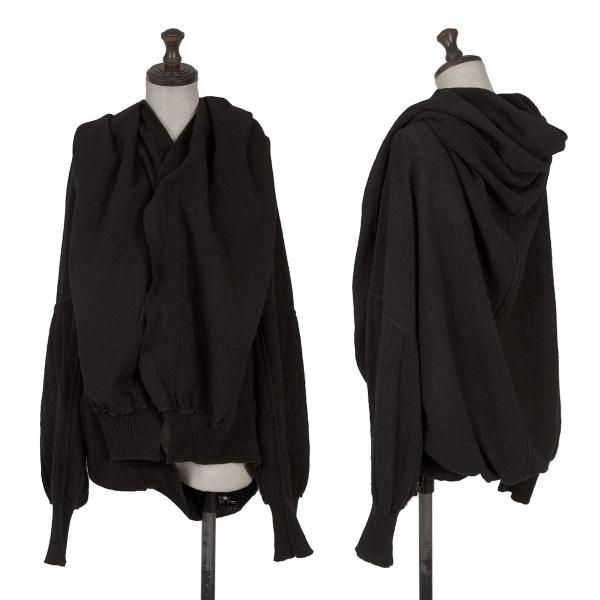 ワイズY's ウール混編み地切替スナップニットカーディガン 黒2 - メルカリ