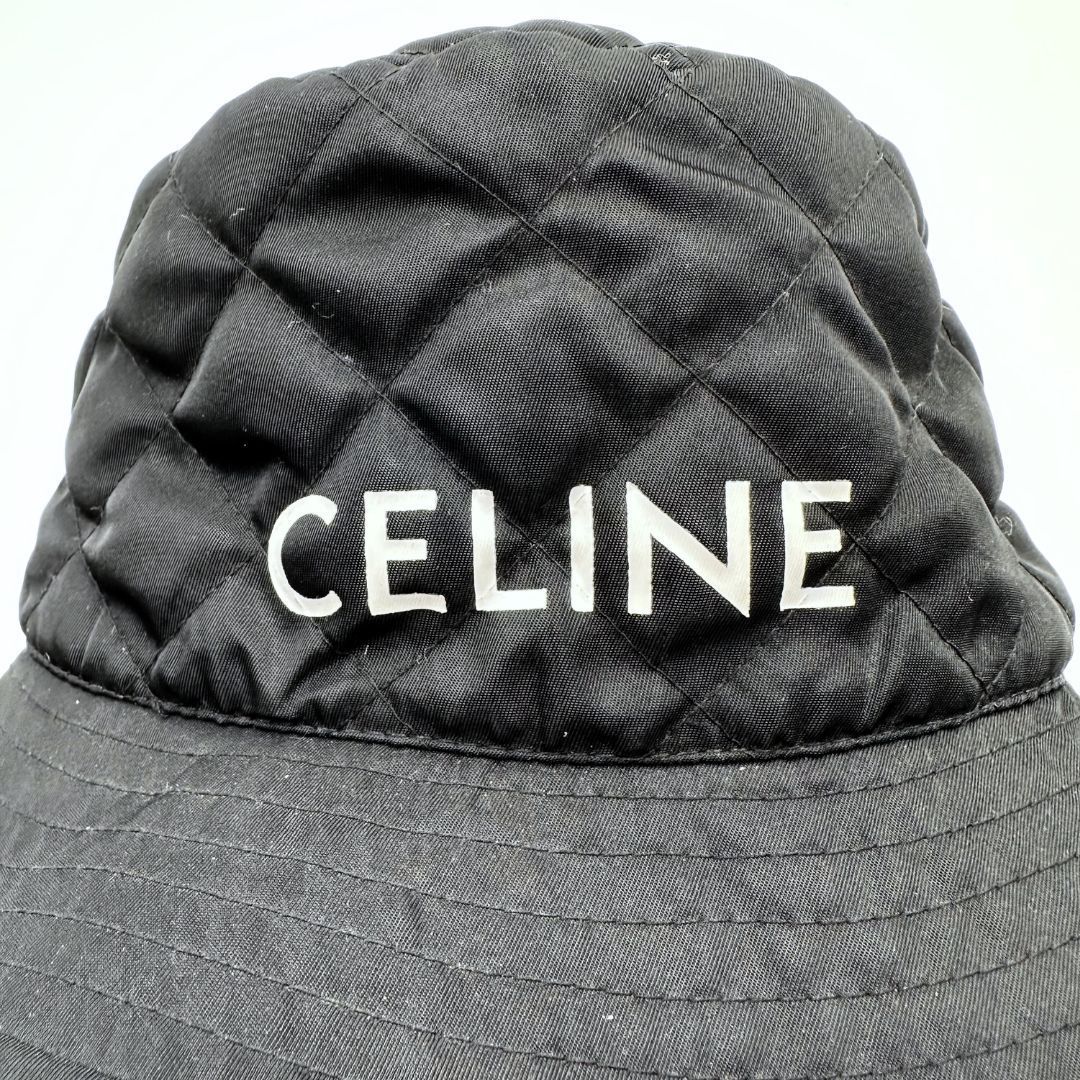 美品】Celine ロゴ キルティング バケットハット - メルカリ