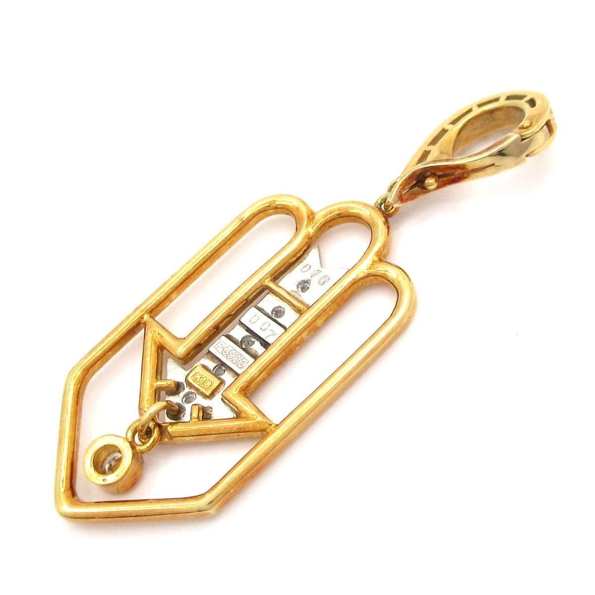 Unbranded ノーブランド ペンダントトップ K 18 YG×Pt 900×ダイヤモンド 総重量 5.2 g 0.02刻印 0.10刻印 0.07刻印