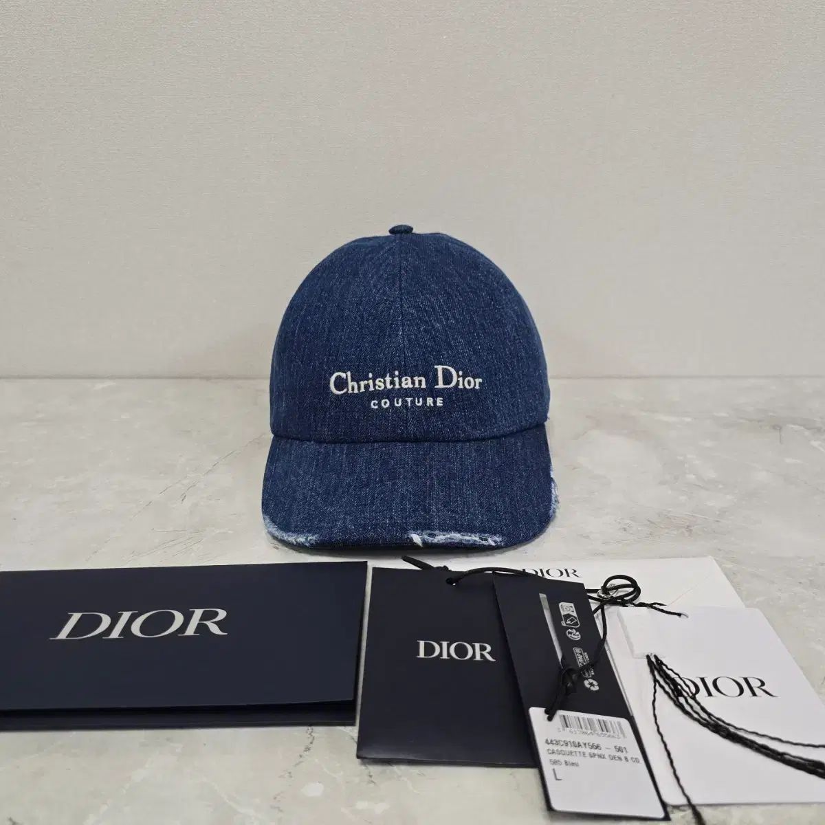 ディオール デニム ロゴ ベースボールキャップ 帽子 Lサイズ