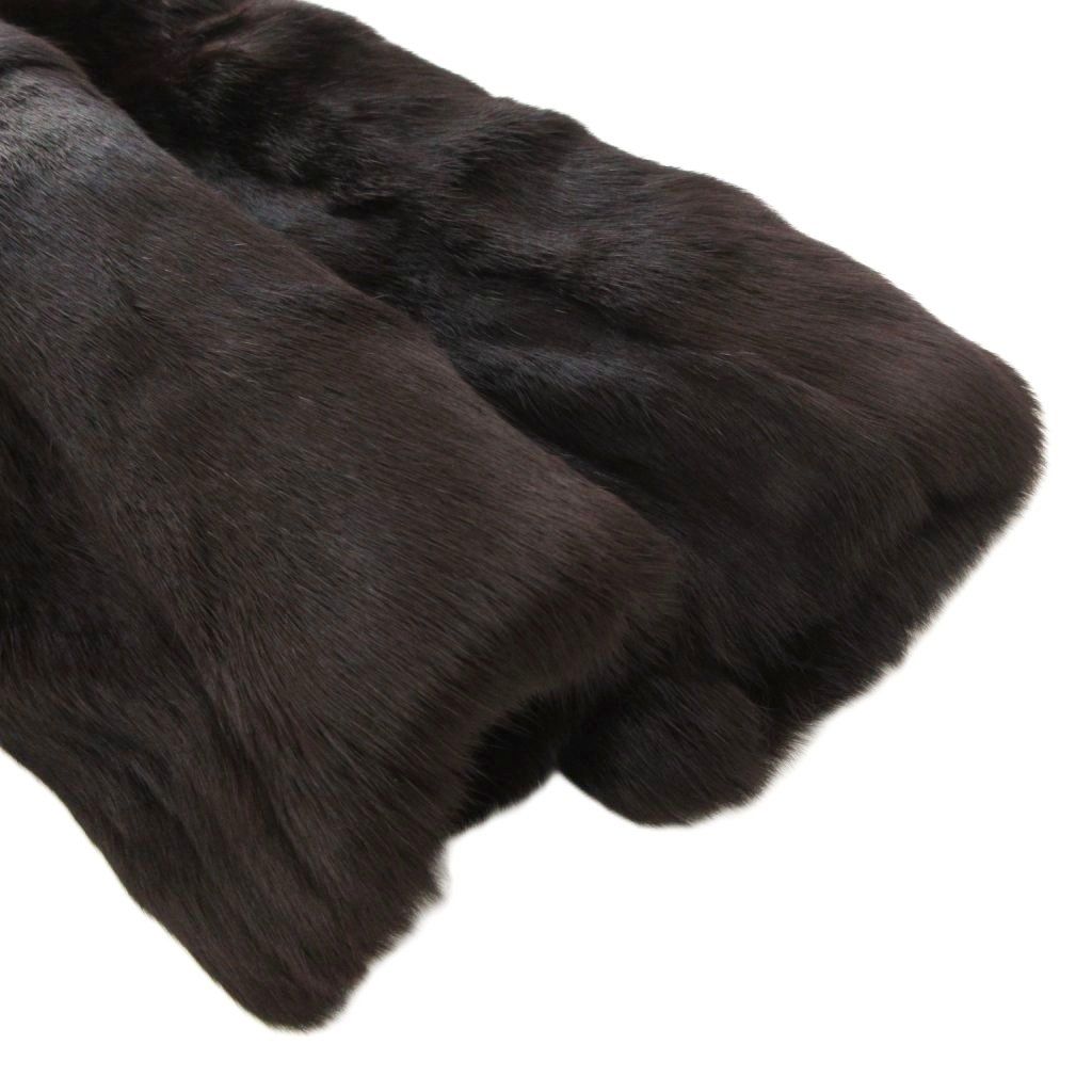 ヌートリアファー コート 毛皮 ミドル ハーフ丈 ダークブラウン /UO □GY11