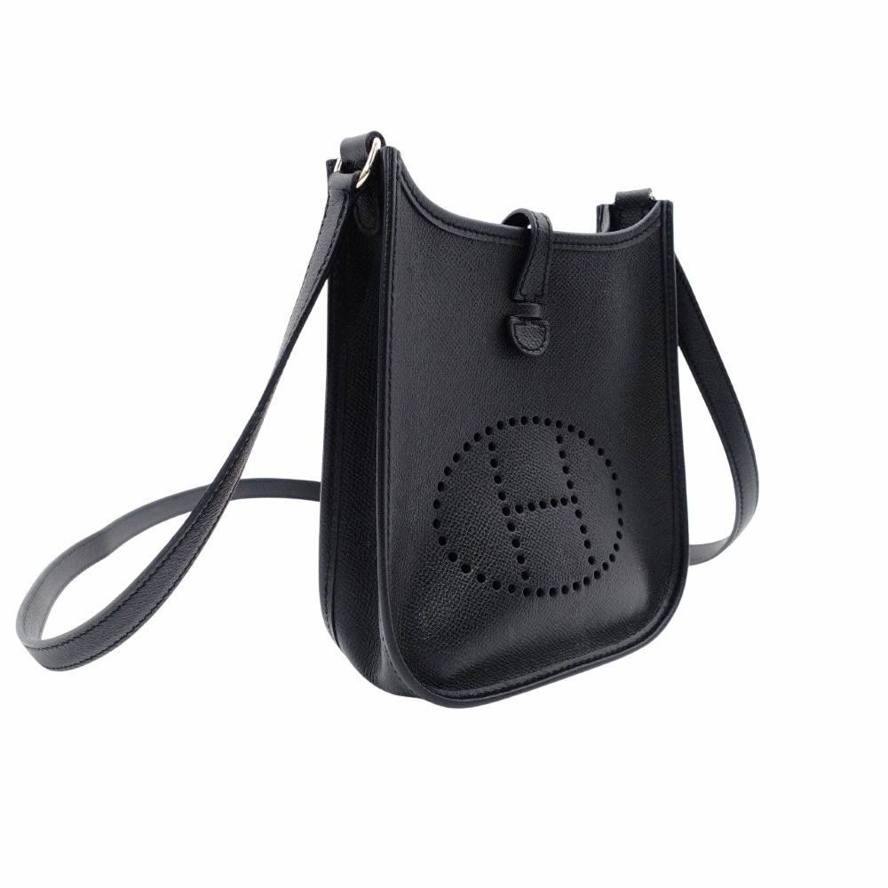 エルメス HERMES エブリンTPM ブラック ショルダーバッグ 黒 レザー H刻印 クロスボディ 7-11-801