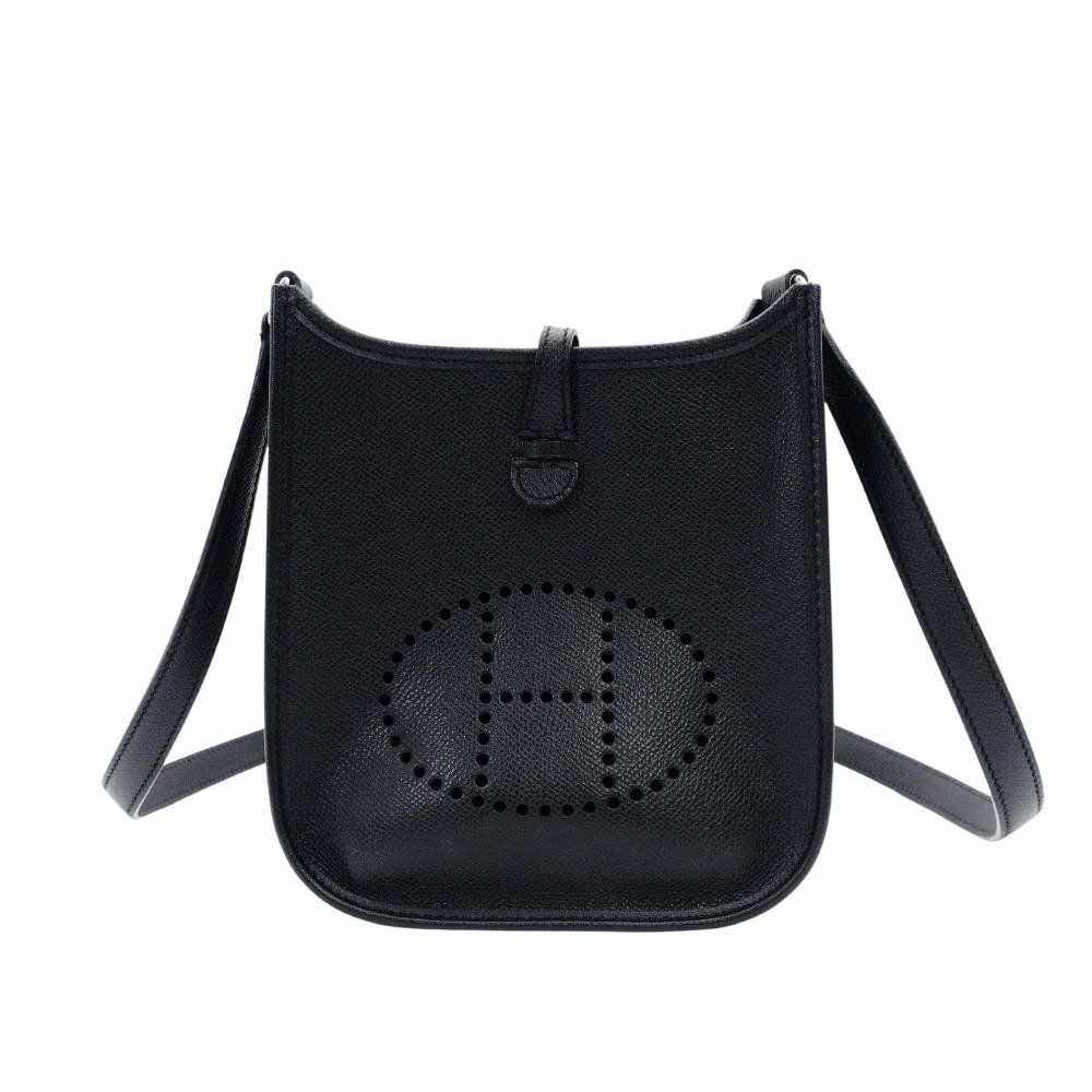 エルメス HERMES エブリンTPM ブラック ショルダーバッグ 黒 レザー H刻印 クロスボディ 7 11 801