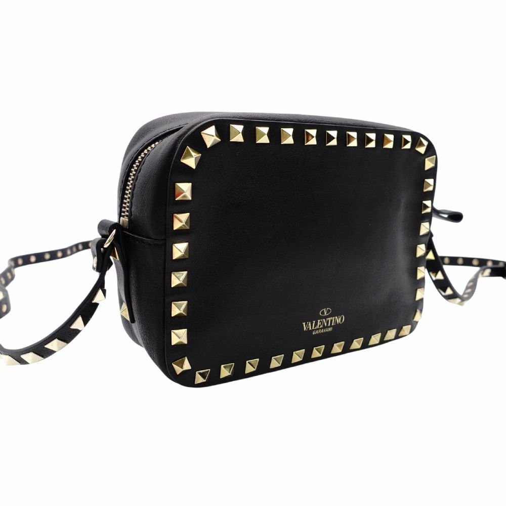 ヴァレンティノ ガラヴァーニ Valentino Garavani カメラバッグ ブラック ショルダーバッグ 黒 スタッズ クロスボディ 7 12 129 センタープレス 口コミ多数