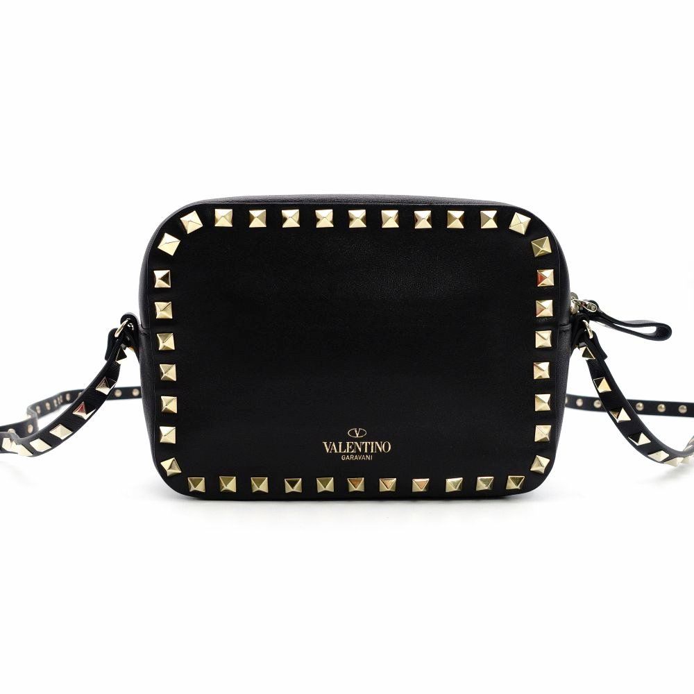 ヴァレンティノ ガラヴァーニ Valentino Garavani カメラバッグ ブラック ショルダーバッグ 黒 スタッズ クロスボディ 7-12-129