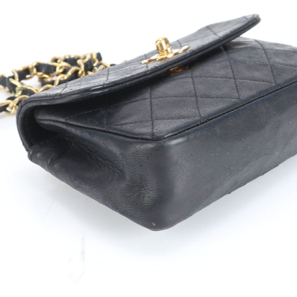 極美品 シャネル シリアルシール付 ミニ マトラッセ ラムスキン レザー