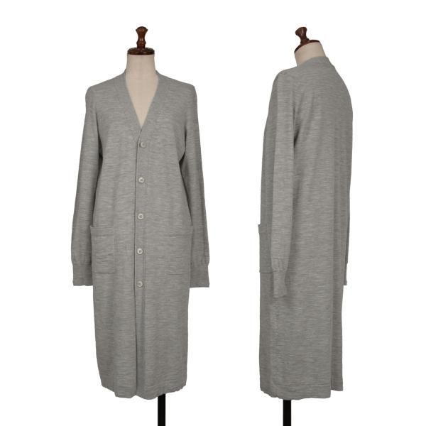 45rpm 45R ウールロングニットカーディガン グレー
