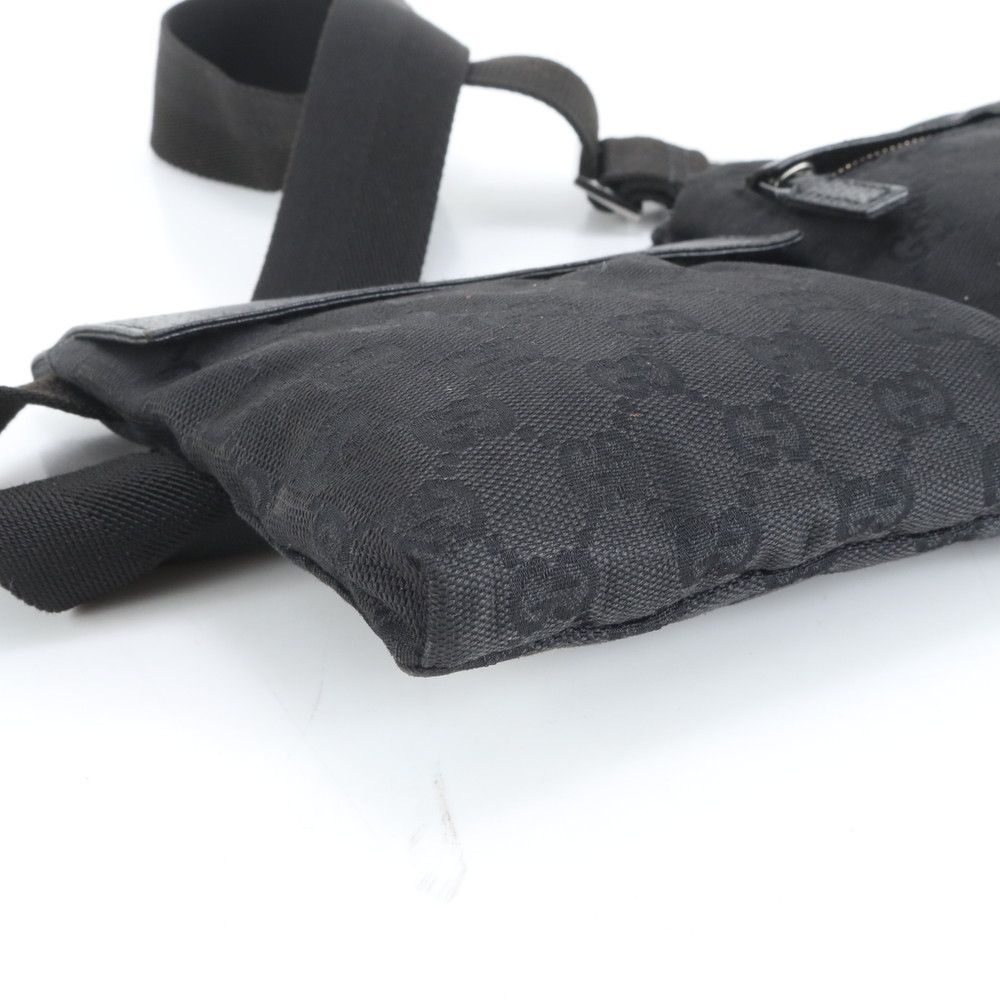 極美品 グッチ GG キャンバス 28566 レザー ボディバッグ 斜め掛け