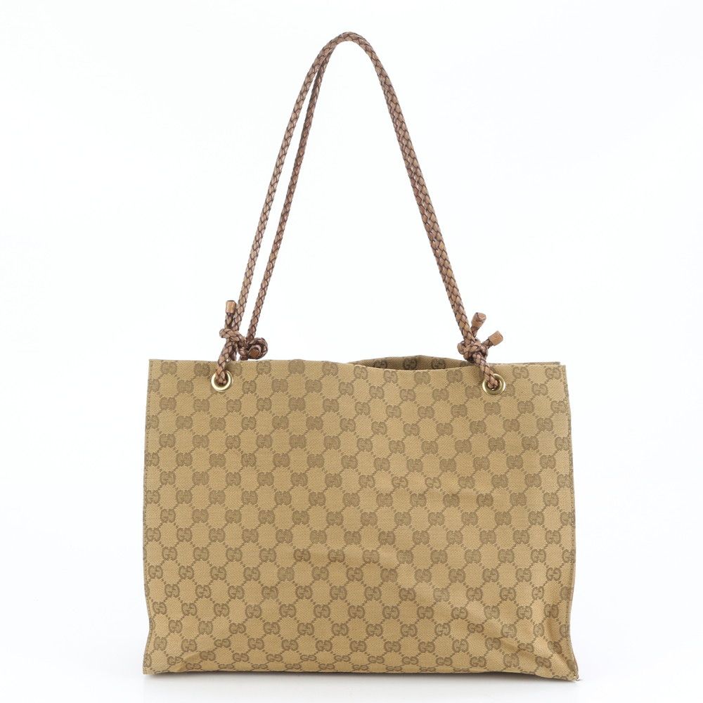 極美品 グッチ GG キャンバス 109140 レザー トート バッグ 肩掛け