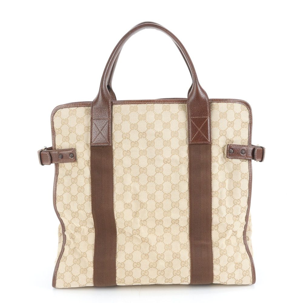 美品 グッチ GG キャンバス 115517 レザー トート バッグ ショルダー