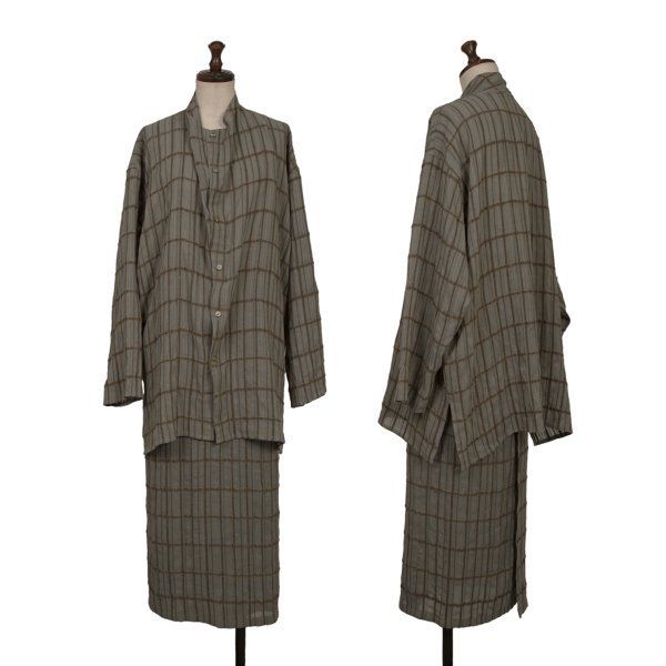 ヨーガンレールJURGEN LEHL シルクウールチェック織りシアーシャツ