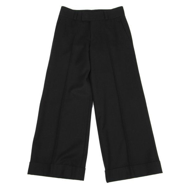 トリココムデギャルソンtricot COMME des GARCONS ウール裾ダブルパンツ 黒S