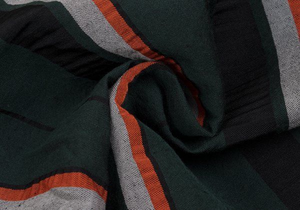 イッセイミヤケISSEY MIYAKE リネン混紡ストライプ織りワイドパンツ