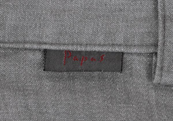 パパスPapas 本物 コットンリネン混ストレッチテーパードパンツ グレー50L