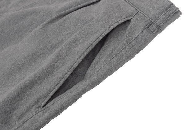 パパスPapas 本物 コットンリネン混ストレッチテーパードパンツ グレー50L