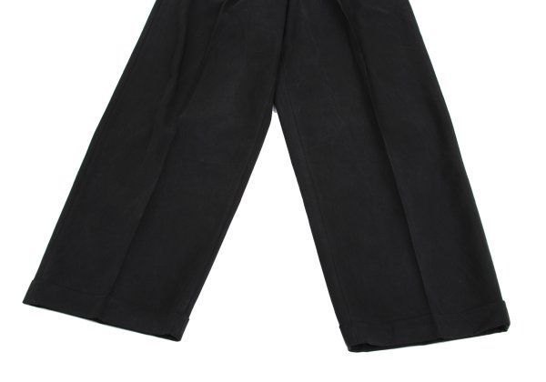 パパスPapas キュプラツータックワイドダブルパンツ 黒M パパスPapas キュプラツータックワイドダブルパンツ 黒M 【公式通販】