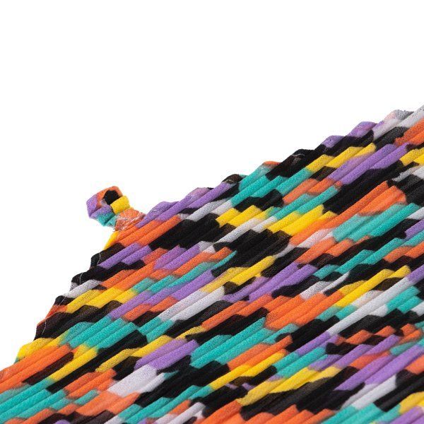 超希少✨ プリーツプリーズ イッセイミヤケ プリーツスカーフ マルチカラー 総柄 イッセイミヤケISSEY MIYAKE プリーツ総柄プリントスカーフ マルチ