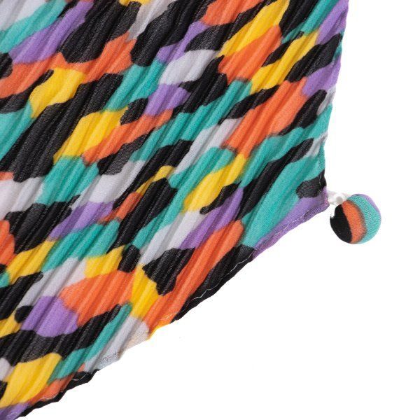 イッセイミヤケISSEY MIYAKE プリーツ総柄プリントスカーフ マルチ