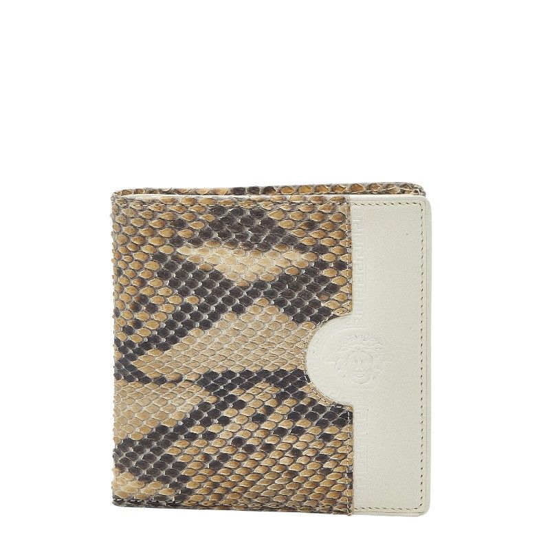 ヴェルサーチェ メデューサ ベージュ ホワイト パイソン レザー レディース VERSACE 1 0245220