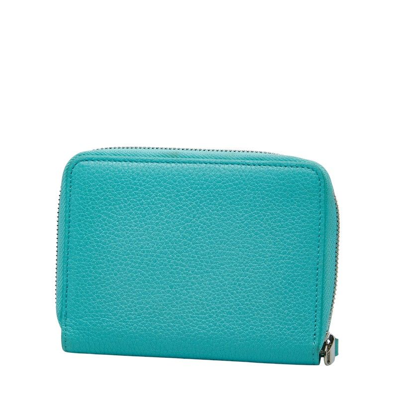 ティファニー ラウンドファスナー 長財布 ティファニーブルー レザー