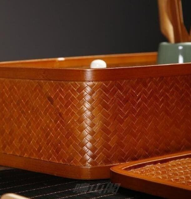 新品・未使用】 茶道具籠/茶道具/竹編細工籠/收納盒/竹細工/ 工芸品