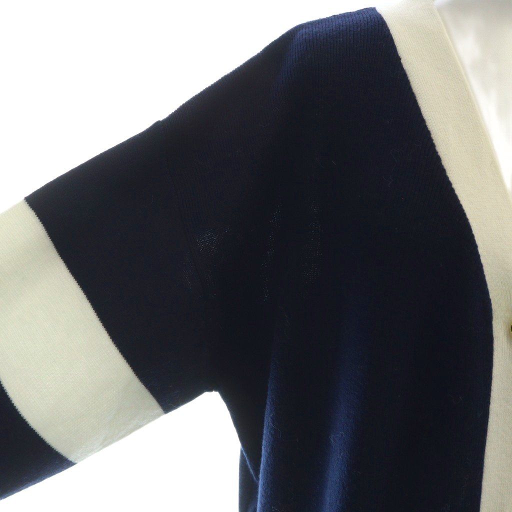 【中古】グレースクラス GRACE Class 22AW バイカラー ロングカーディガン ニット 長袖 金ボタン 36 紺 ネイビー グレースクラス GRACE Class 22AW バイカラー ロングカーディガン