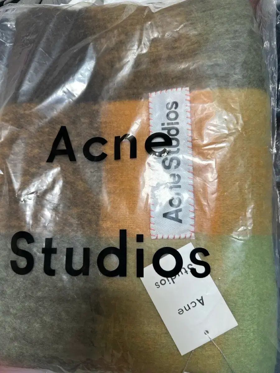 Acne Studios アクネストゥディオズ モヘアウールマフラー グリーン ブラウン CHECK マフラー 小物 レディース