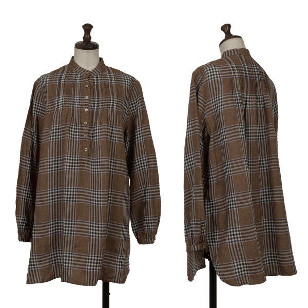 マドモアゼルノンノンMademoiselle NON NON リネン混チェック