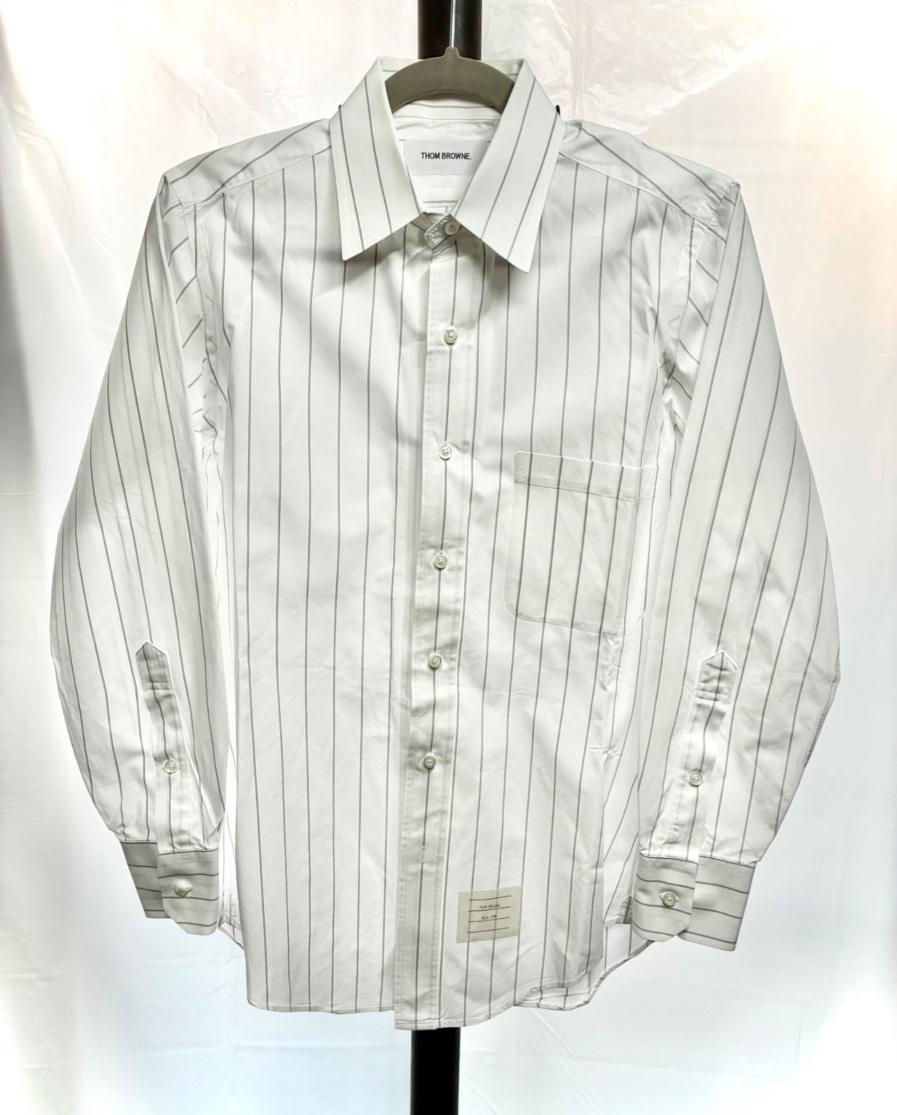 THOM BROWNE/トムブラウン/長袖シャツ/ストライプ/グレー/メンズ
