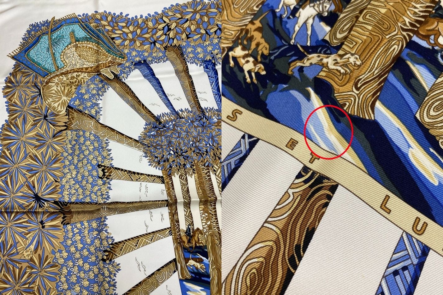 HERMES エルメス カレ90 OMBRES ET LUMIERES 影と光 シルクスカーフ