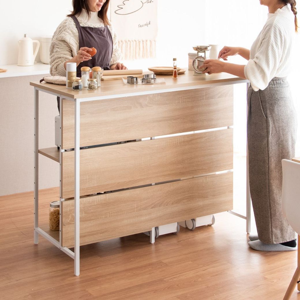 キッチン カウンターテーブル 幅120 cm キッチンカウンター カウンター 作業台 アイランドキッチン