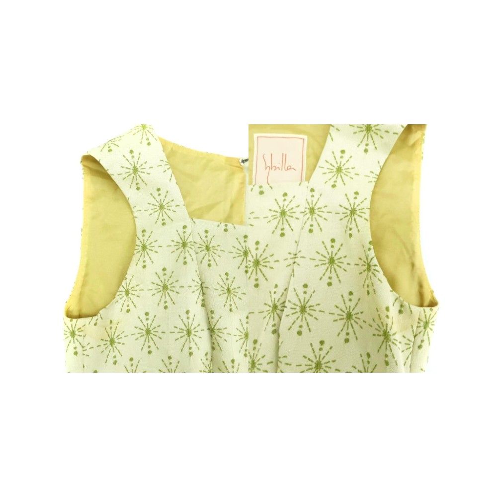 Sybilla シビラ◎上質 ノースリーブワンピース◎膝丈 総柄刺繍 緑 お洒落 Sybilla - sybilla シビラ ワンピース 花柄 刺繍 グリーン 日本製 Mの